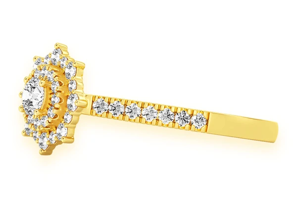 0.50ctw - Pointed Round Diamond Ring - Diamond Engagement Ring - All Natural