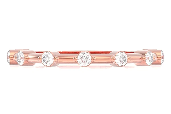 9 Stone Stackable Diamond Band Ring 14k Solid Gold 0.25ctw