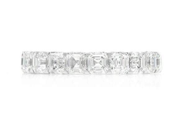 Asscher Eternity Diamond Band 14k Solid Gold 4.65ctw