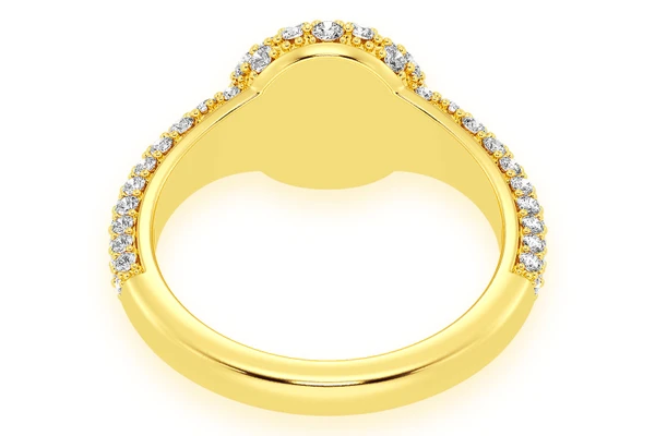 Dome Diamond Ring 14k Solid Gold 0.90ctw