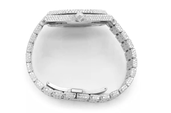 Audemars Piguet Royal Oak Steel - 22.50ctw Fully Iced Out