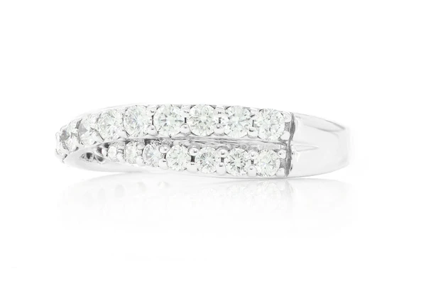 Crossover Diamond Ring 14k Solid Gold 1.00ctw