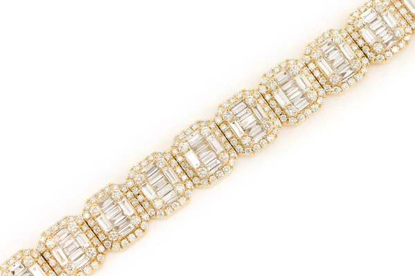 Icebox - Baguette Raised Rectangular Link Bracelet 14k 19.00ctw
