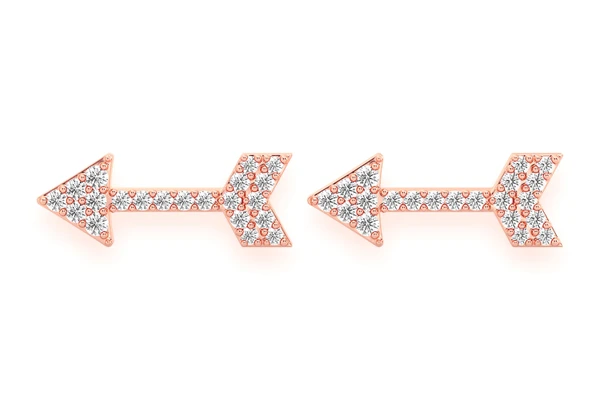 Arrow Earrings 14k Solid Gold 0.20ctw