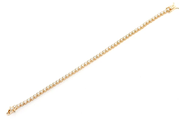 8pt Crown Set Diamond Bracelet 14k Solid Gold 4.00ctw