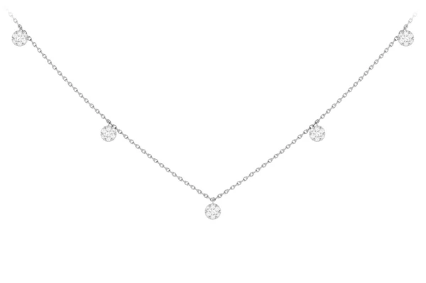 Diamond Disc Station Necklace 14k Solid Gold 0.20ctw 