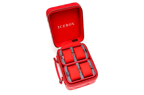 Icebox Leather World Traveler Jewelry Case - 4 Watches Medium