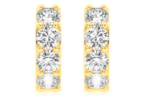 Diamond Huggie Hoops Solid Gold 14k 0.50ctw