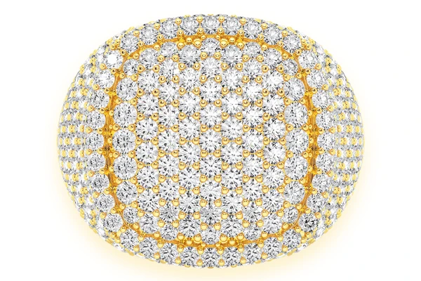 Square Signet Diamond Ring 14k Solid Gold 5.25ctw