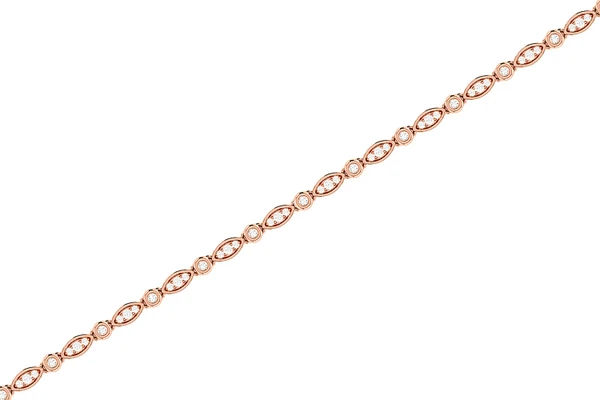 Geometric Bezel Set Link Diamond Bracelet 14k Solid Gold 0.50ctw 