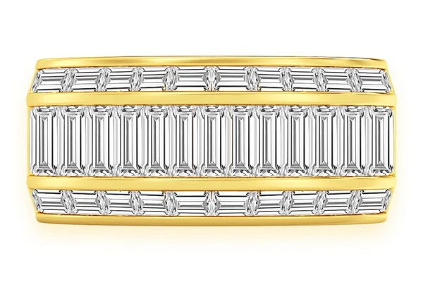 Baguette Channel Diamond Ring 14k Solid Gold 2.50ctw