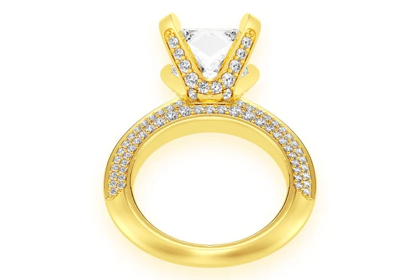 Kifey - 3.00ct Princess Solitaire - Knife Edge - Diamond Engagement Ring - All Natural Vs Diamonds