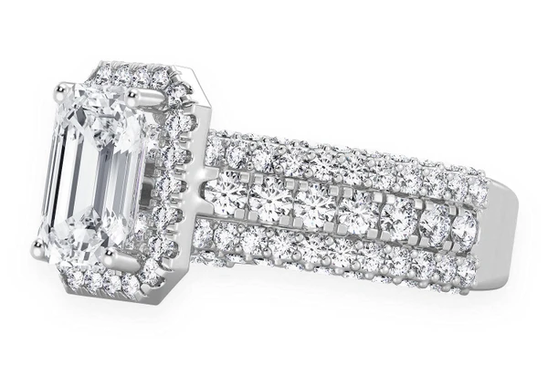 Tripp - 2.00ct Emerald Cut Solitaire - Triple Band - Engagement Ring - Natural Diamonds