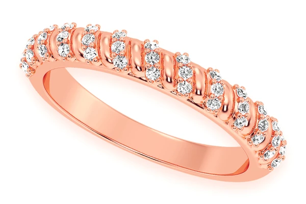 Rope Diamond Band 14k Solid Gold 0.20ctw