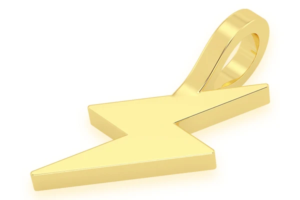 Lightning Bolt Emoji Pendant 14k Solid Gold