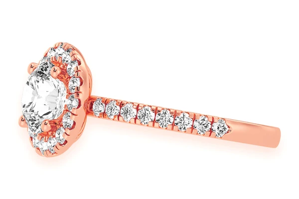 Thav - 1.00ct Round Solitaire - Halo One Row - Diamond Engagement Ring - All Natural