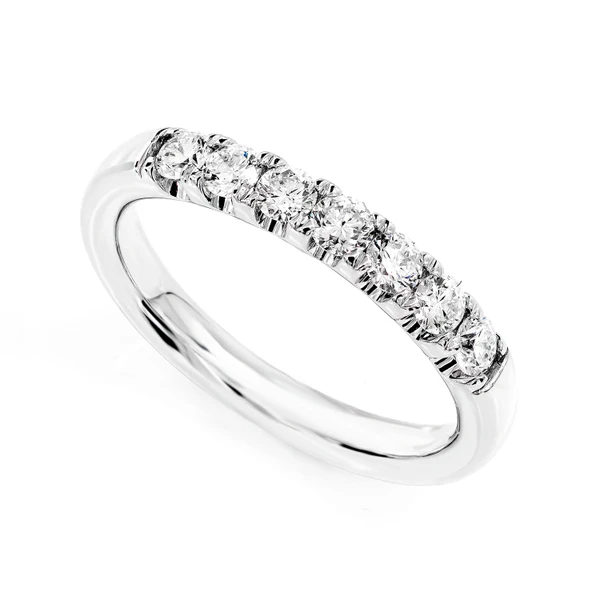 Diamond Scallop Band Ring 14k Solid Gold 0.50ctw 