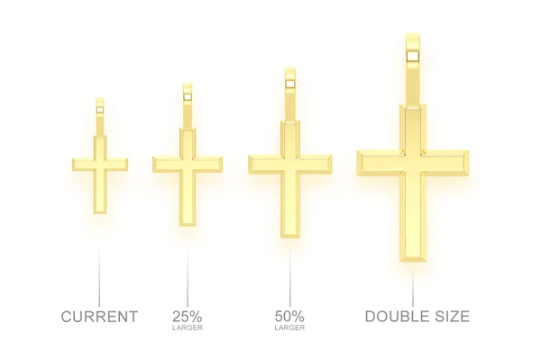 Angled Cross Pendant 14k Solid Gold