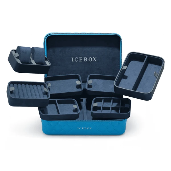 Icebox Leather World Traveler Jewelry Case - 2 Watches
