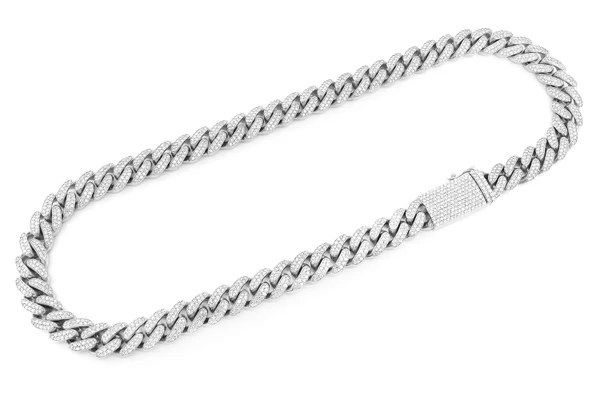 14MM Miami Cuban Link Diamond Necklace 14k Solid Gold 22.00ctw