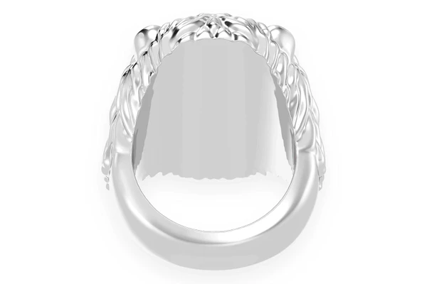 Plain Lion Head Ring 14k Solid Gold 