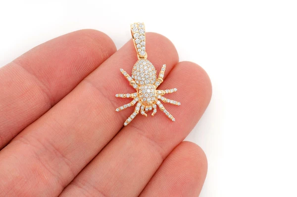 Spider Diamond Pendant 14k Solid Gold 0.70ctw