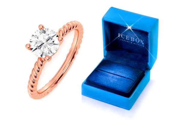 1.00ct Round Twist Band Solitaire Ring 14k - All Natural Vs Diamonds