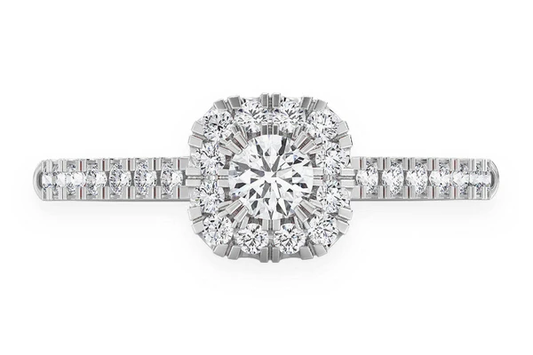 0.50ctw - Single Band Double Layer Square - Diamond Engagement Ring - All Natural