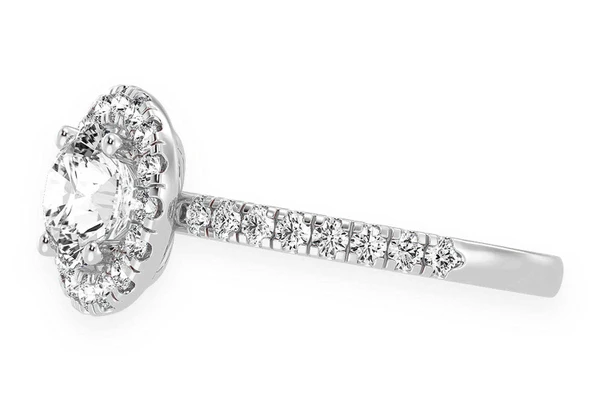 Thav - 1.00ct Round Solitaire - Halo One Row - Diamond Engagement Ring - All Natural