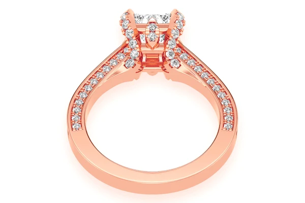 Chant - 1.00ct Princess Solitaire - Deluxe One Row Scallop - Diamond Engagement Ring - All Natural Vs Diamonds