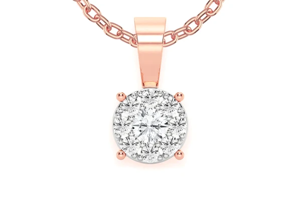 Mosaic Diamond Pendant 14k Solid Gold 0.25ctw