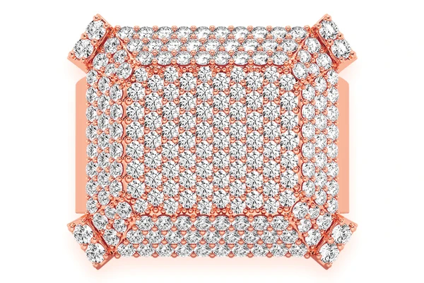 Babel Top Signet Diamond Ring 14k Solid Gold 2.00ctw