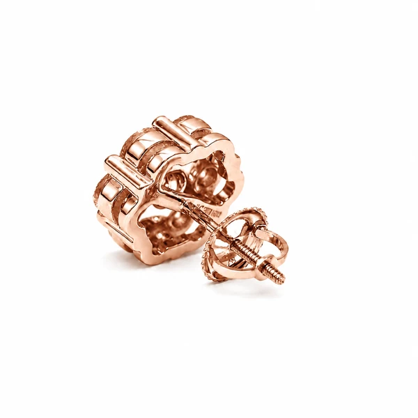 Flower Stud Earrings 14k   4.00ctw