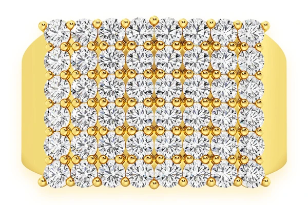 Rectangular Curve Diamond Ring 14k Solid Gold 1.65ctw