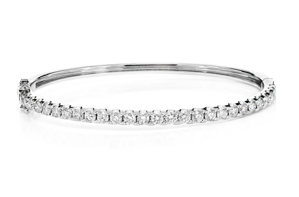Diamond Hinged Bangle Bracelet Platinum 2.50ctw