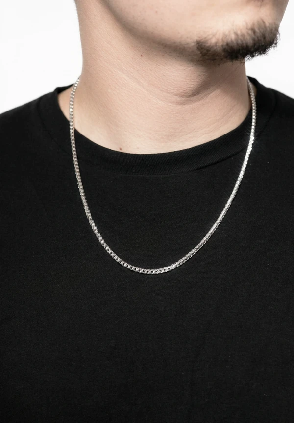 4MM Sterling Silver Triangular Diamond-Cut Tube Chain