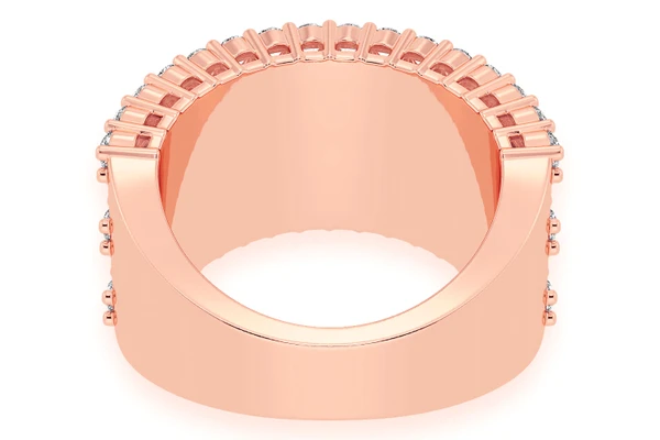 Three Row Baguette Diamond Ring 14k Solid Gold 3.50ctw