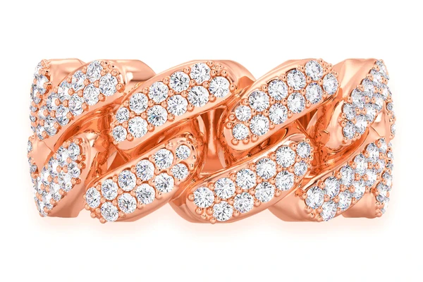 Cuban Diamond Ring 14k Solid Gold 0.85ctw