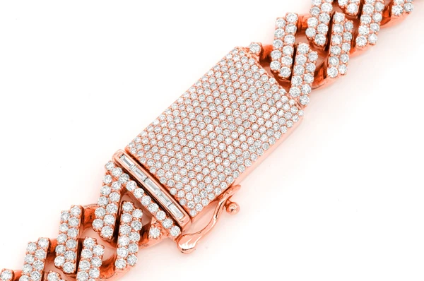 16MM Raised Cuban Diamond Necklace 14k Solid Gold 33.00ctw