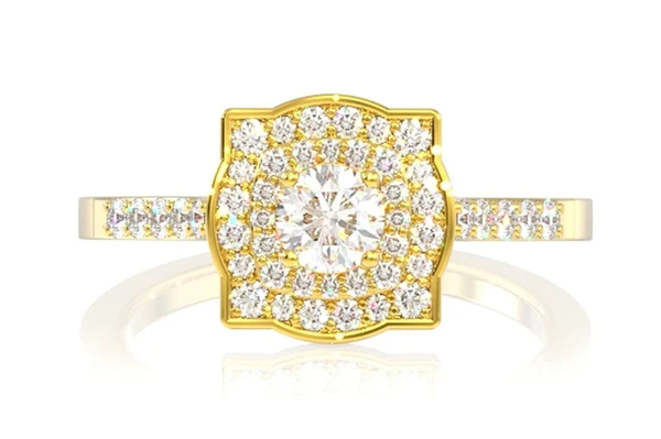 0.50ctw Double Layer Under Heart - Diamond Engagement Ring - All Natural