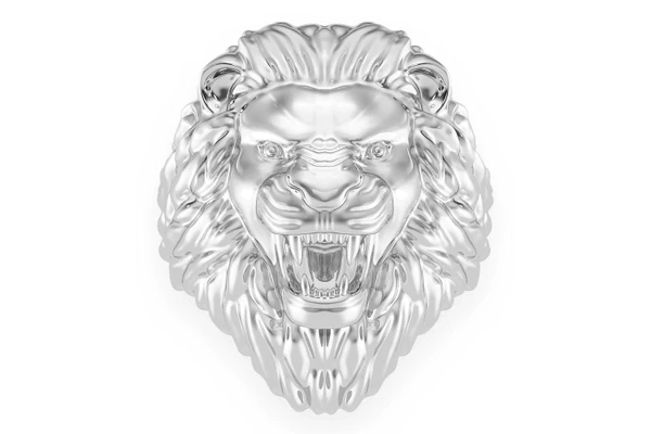 Plain Lion Head Ring 14k Solid Gold 