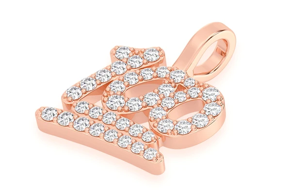 100 Emoji Diamond Pendant 14k Solid Gold .45ctw