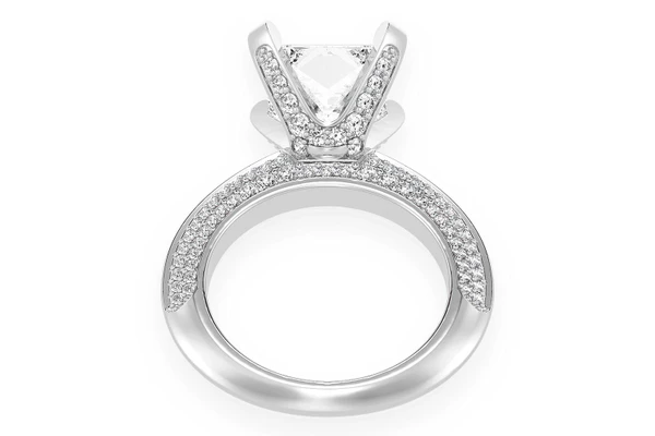 Kifey - 3.00ct Princess Solitaire - Knife Edge - Diamond Engagement Ring - All Natural Vs Diamonds