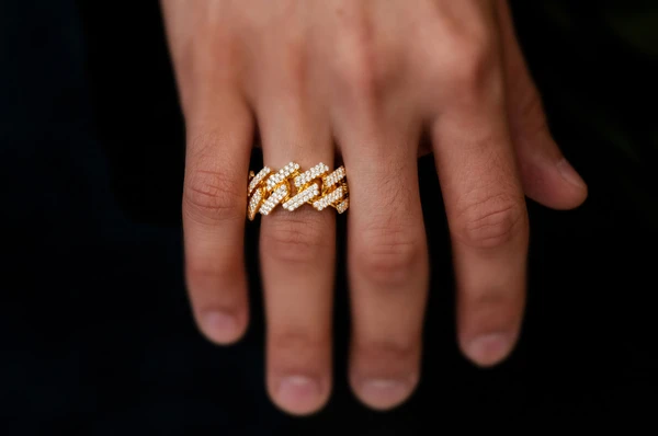 Jagged Miami Cuban Diamond Ring 14k Solid Gold 1.45ctw