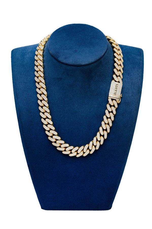 17MM Miami Cuban Link Necklace 14k   26.10ctw