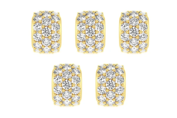Icebox Set Of 5 Hair Beads 14k Solid Gold 1.00ctw