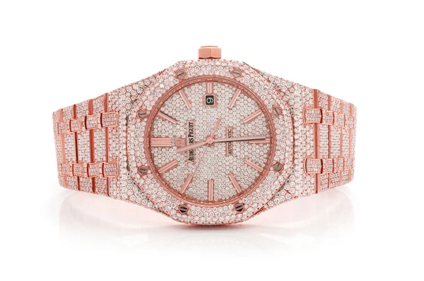 Audemars Piguet Royal Oak 41MM 18k Rose Gold - Fully Iced Out