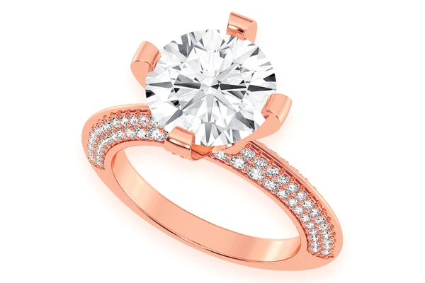 3.00ct Round Solitaire - Knife Edge - Diamond Engagement Ring - All Natural Vs Diamonds