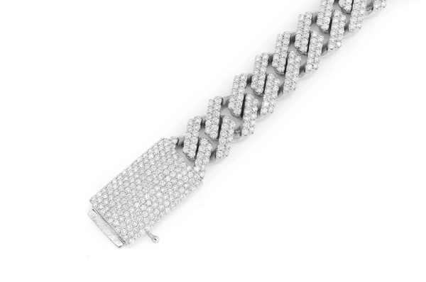 15MM Raised Miami Cuban Diamond Bracelet 14k Solid Gold 13.75ctw