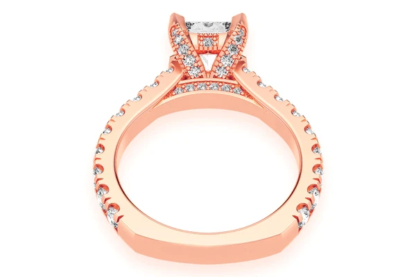 Thinn - 1.00ct Princess Solitaire - Single Row Scallop - Diamond Engagement Ring - All Natural Vs Diamonds